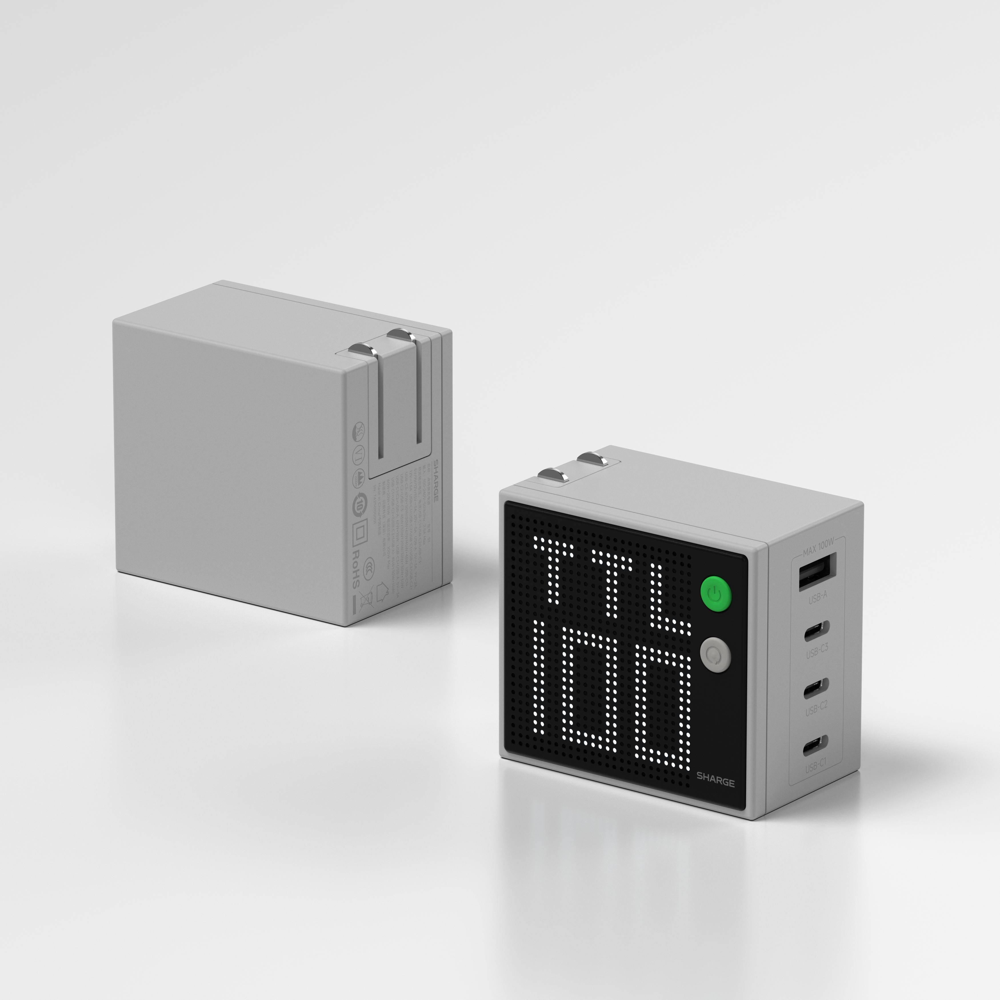 100W点阵屏充电器-静帧-灰色
