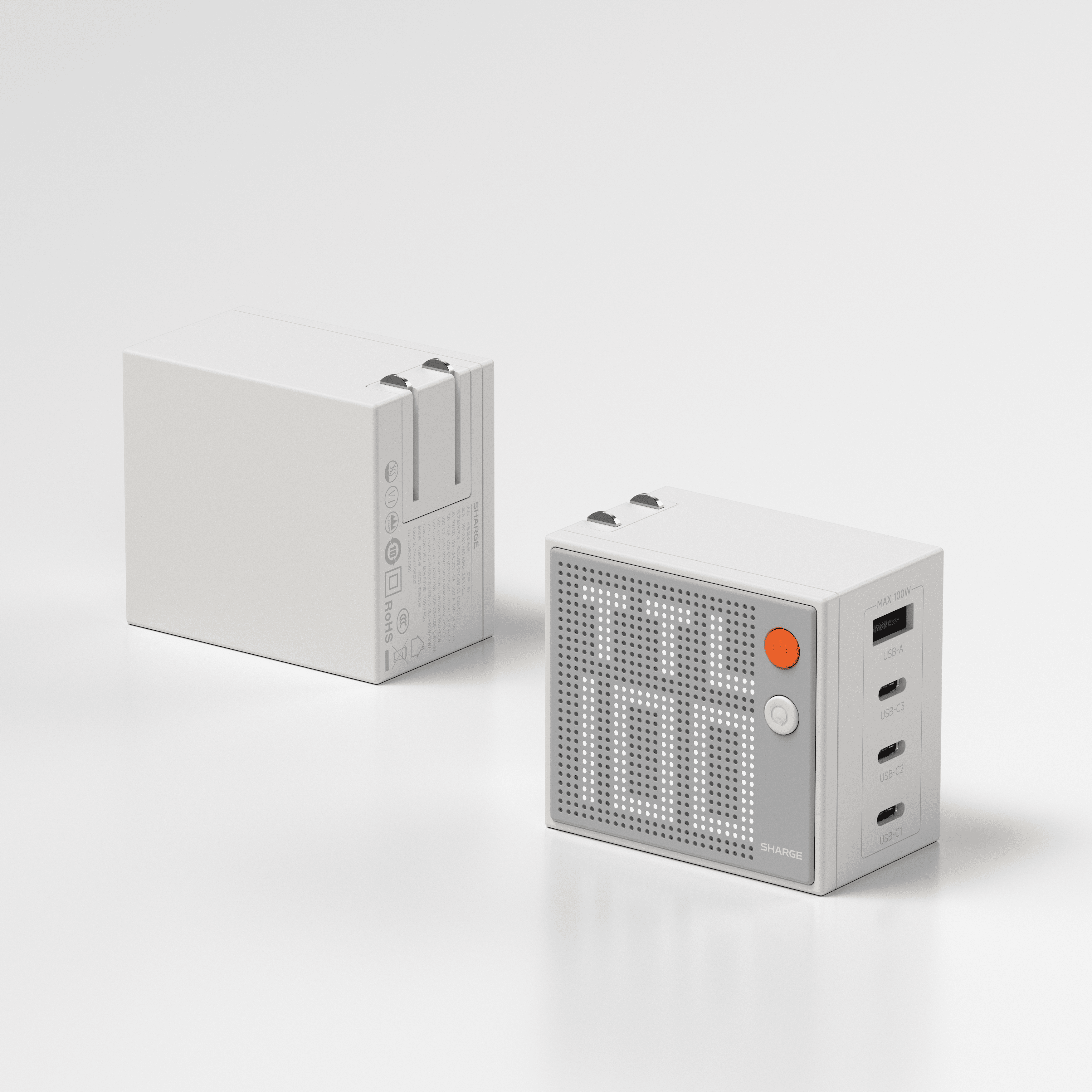 100W点阵屏充电器-静帧-白色