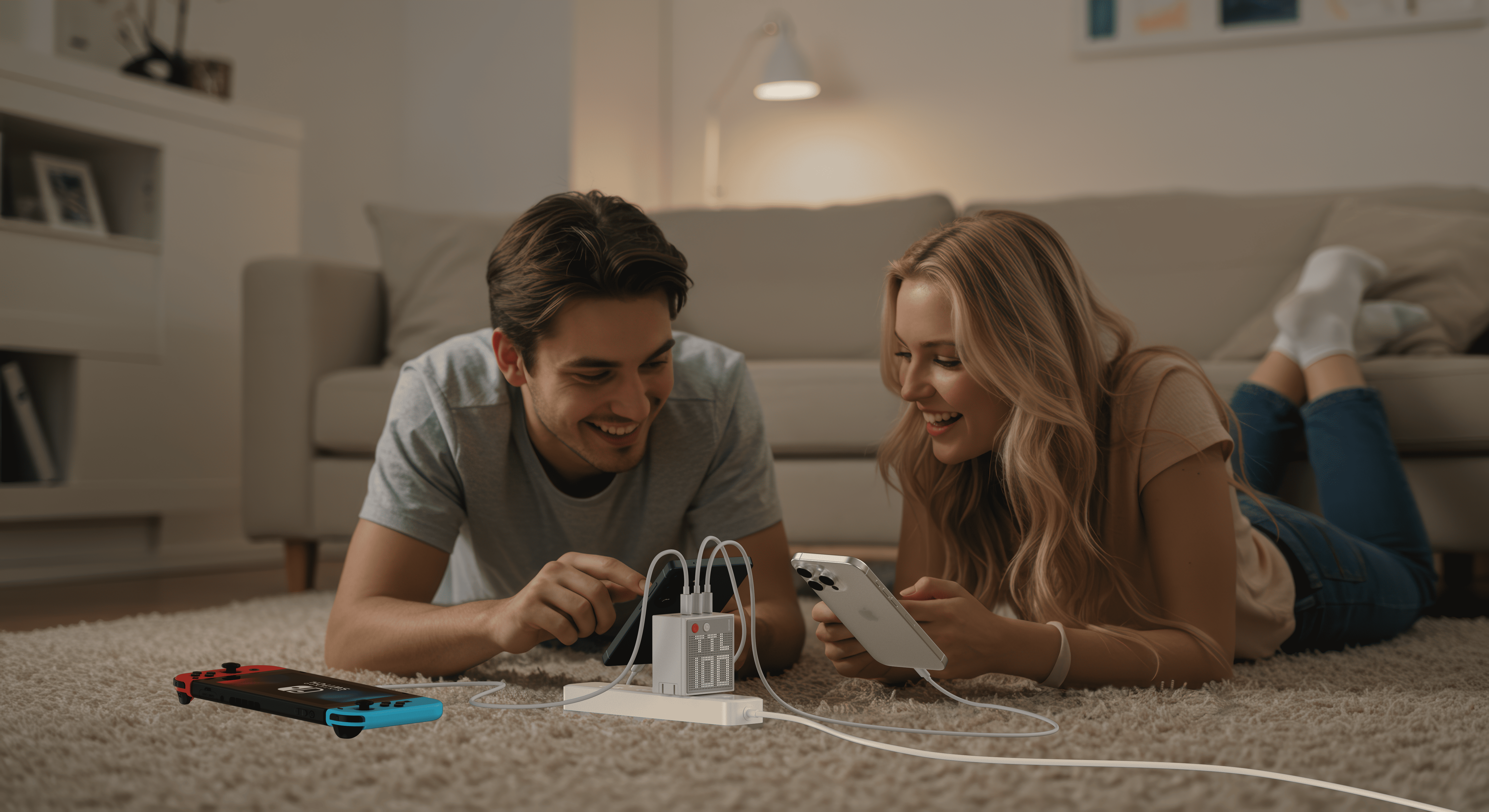 点阵屏充电器-静帧-场景合成-居家场景